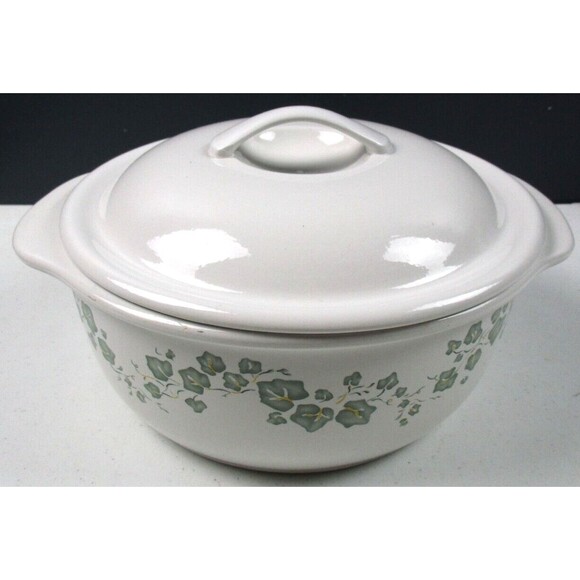 Corelle Coordinates Callaway Green Ivy Stoneware 1 1/2 Qt Round Casserole W/ Lid - Picture 2 of 5
